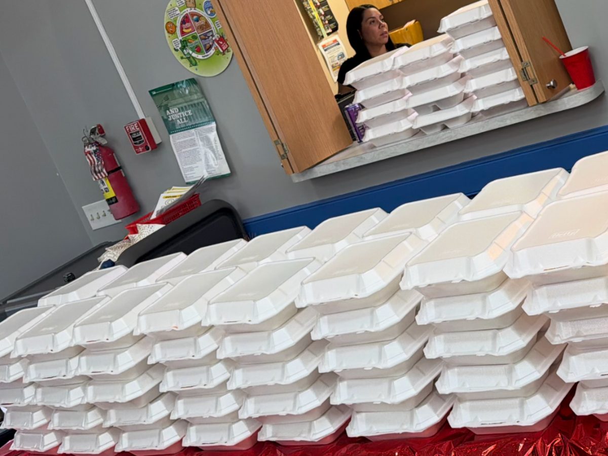 Hot meals packed and ready to hand out at S.O.S.