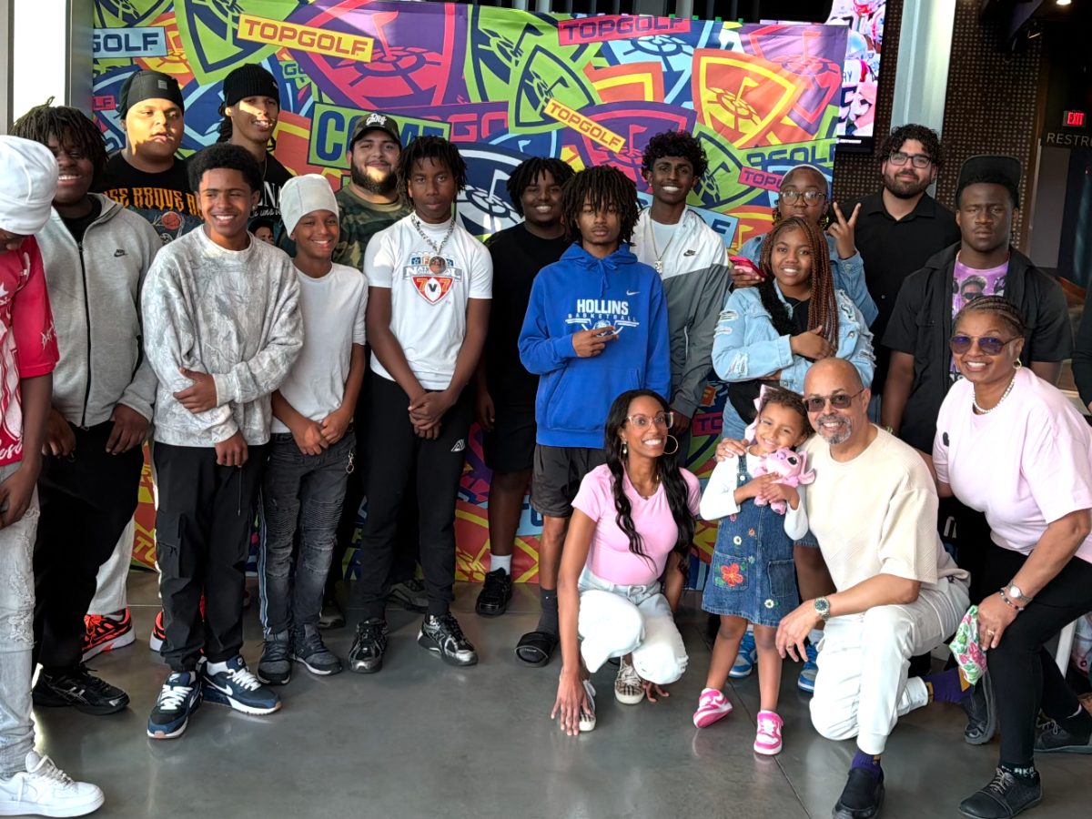 Teens and C.A.L.I. mentors on an outing at Topgolf