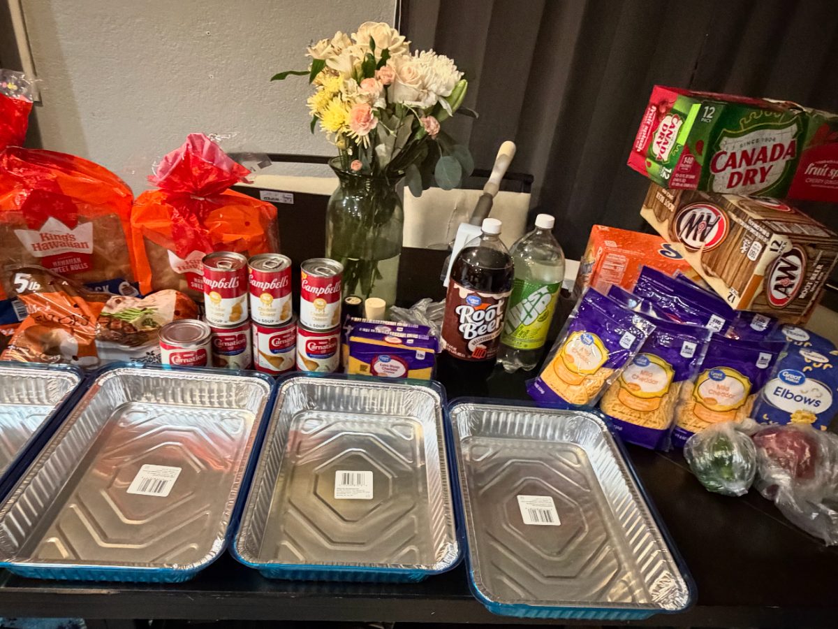 Groceries gathered for holiday meals
